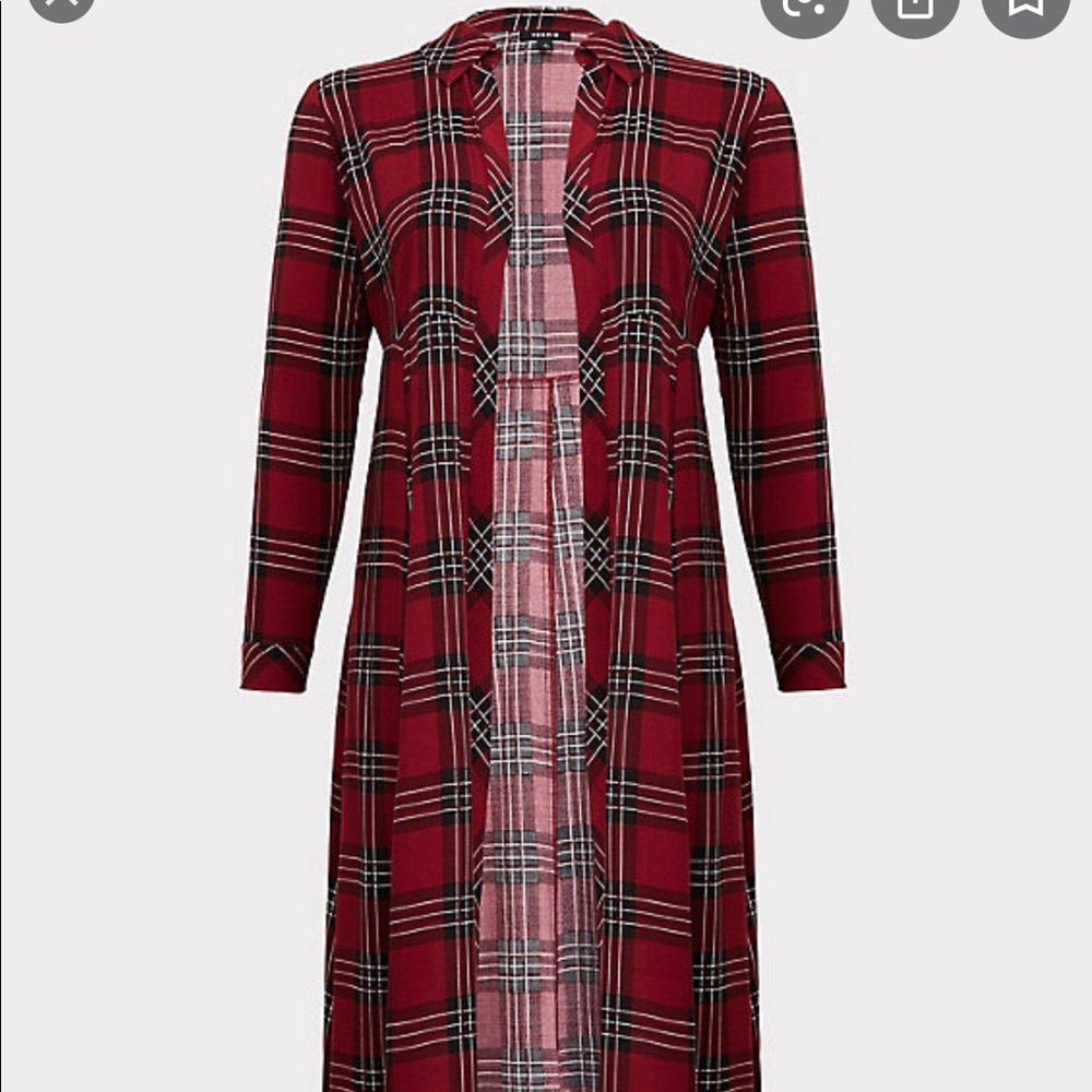 Torrid Plaid Challis Duster Kimono